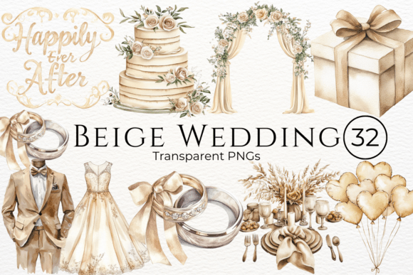 Beige Wedding Watercolor Clipart: A Designer's Guide to Timeless Elegance