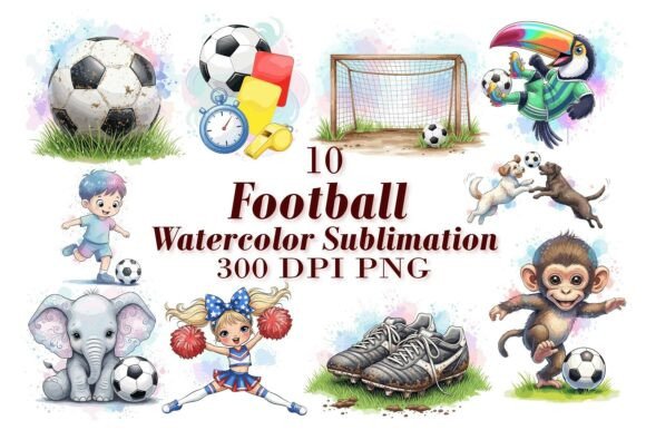 Cute Football Watercolor Sublimation Design Guide