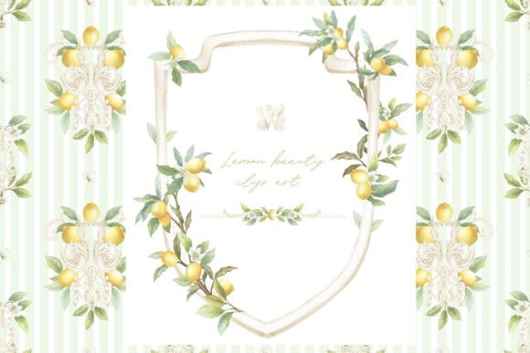 Lemon Crest Watercolor Frame Set: A Display Font with an Artistic Edge