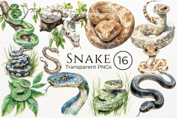 Snake Watercolor Clipart: Using Organic Illustrations in Modern Design