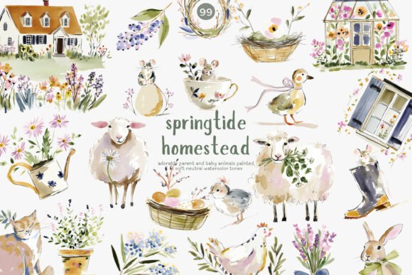 Springtide Homestead Watercolor Set for Creatives
