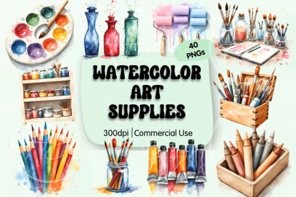 Watercolor Art Supplies Clipart: A Designer's Guide