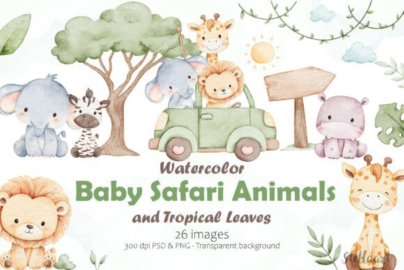 Watercolor Baby Safari Animals – A Designer’s Review