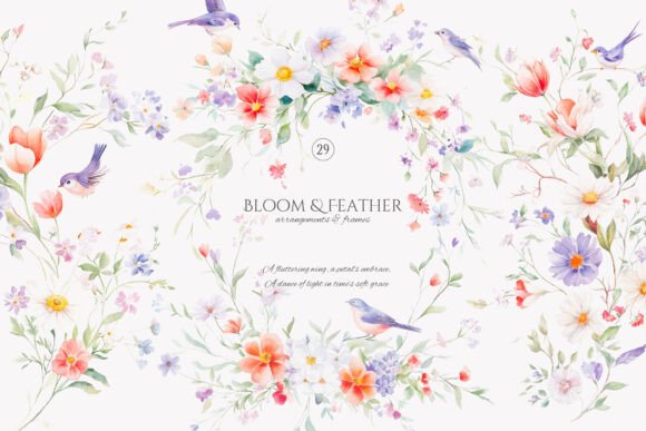 Watercolor Botanical Clipart Set
