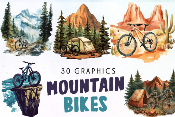 Watercolor Mountain Bike Clipart: A Designer's Guide to Rustic Adventure Graphics