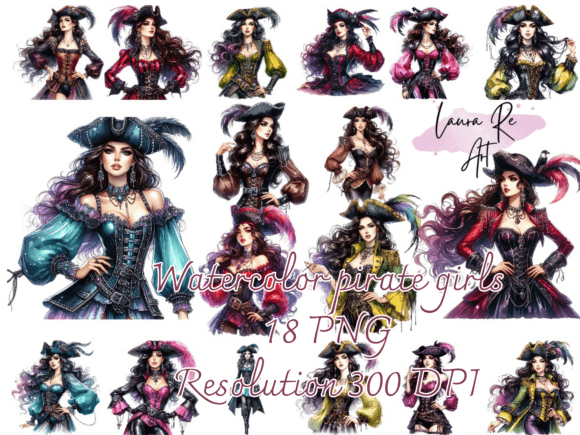 Watercolor Pirate Girls: Typography With Adventure and Grit