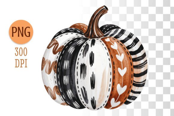Watercolor Pumpkin Clipart for Autumn Designs