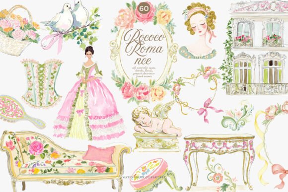 Watercolor Rococo Coquette Clipart Set: A Designer's Guide