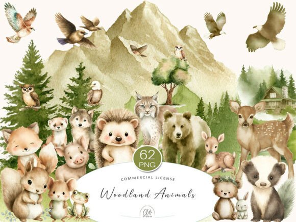 Woodland Animals Watercolor Set